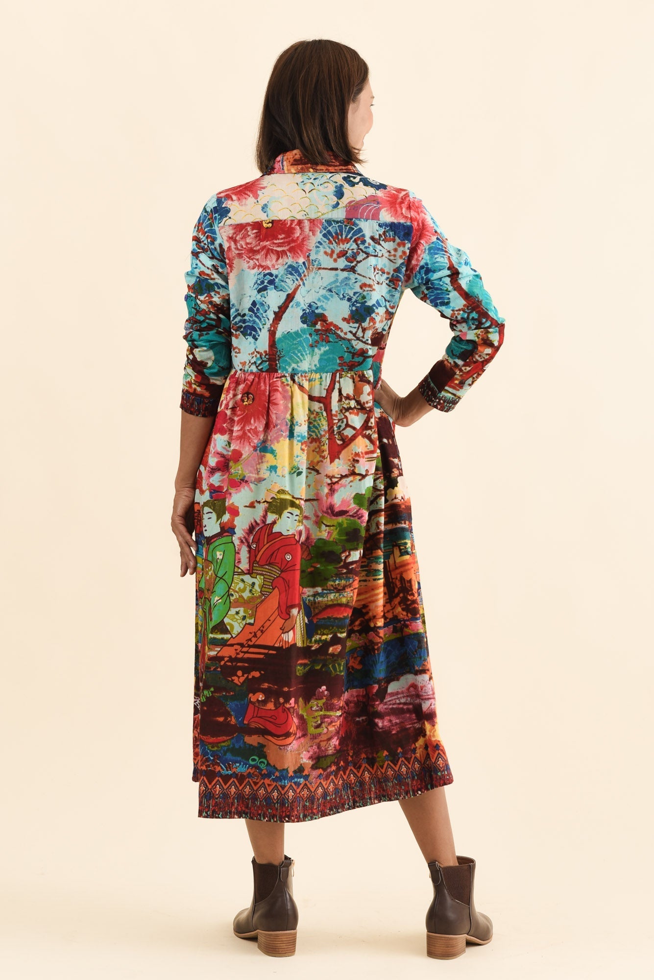 Platt Red Garden Pocket Shirt Dress Side View