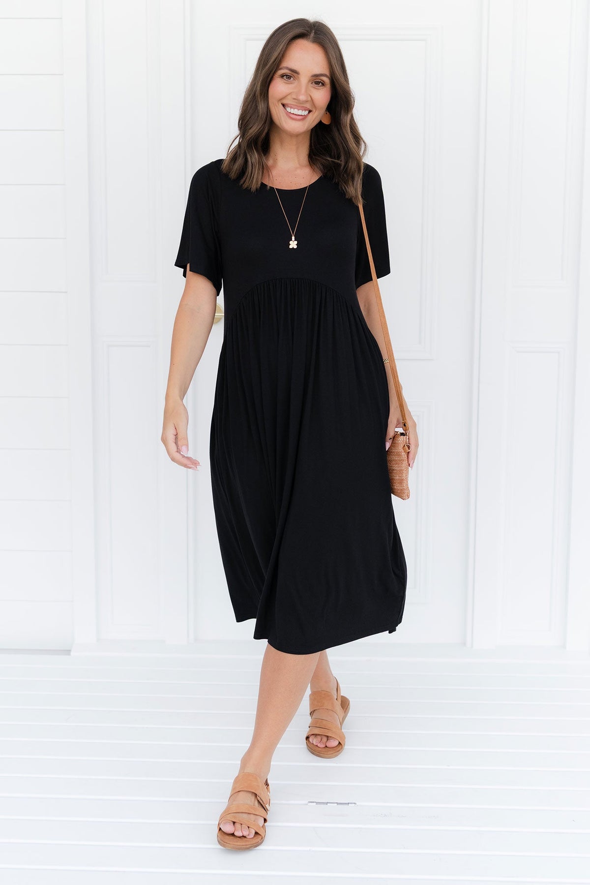 Dalton Black Crescent Dress Front View 2