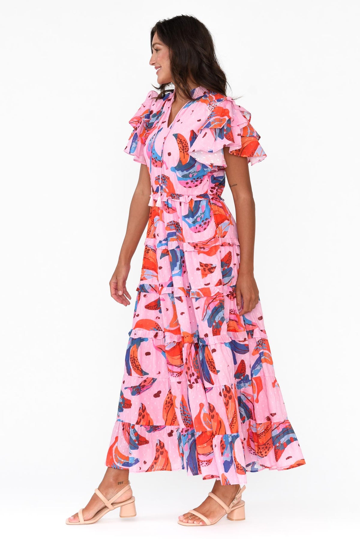 Sana Fruity Fusion Cotton Frill Dress Side View