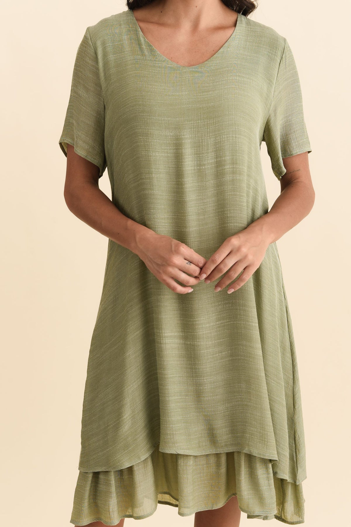 Talon Sage Layers Dress Detail View