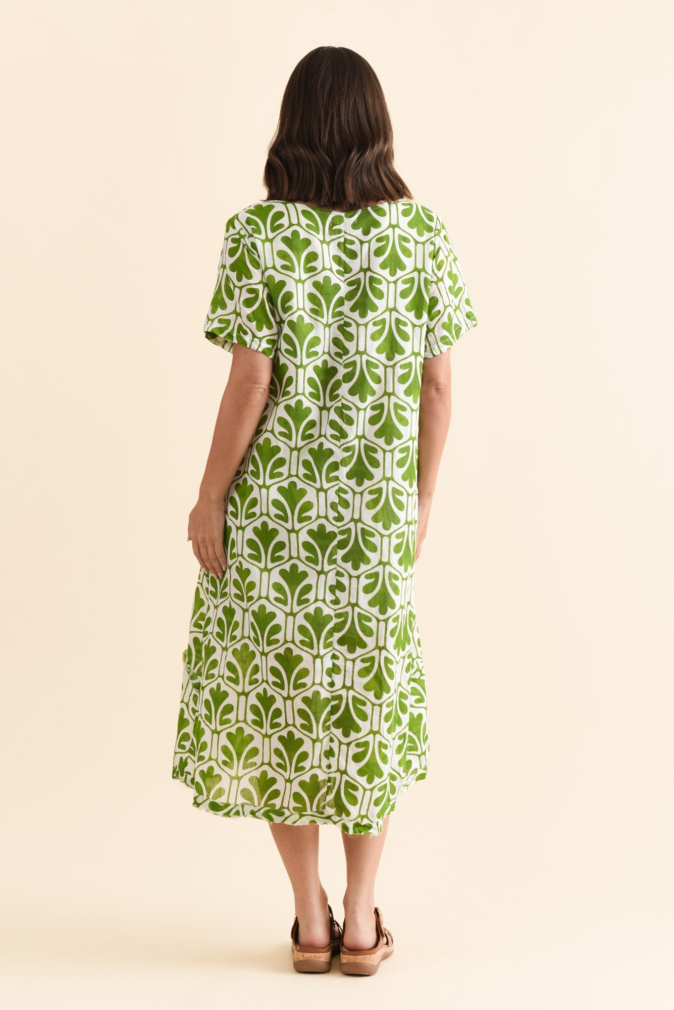 Vanessa Green Abstract Diagonal Seam Dress Side View