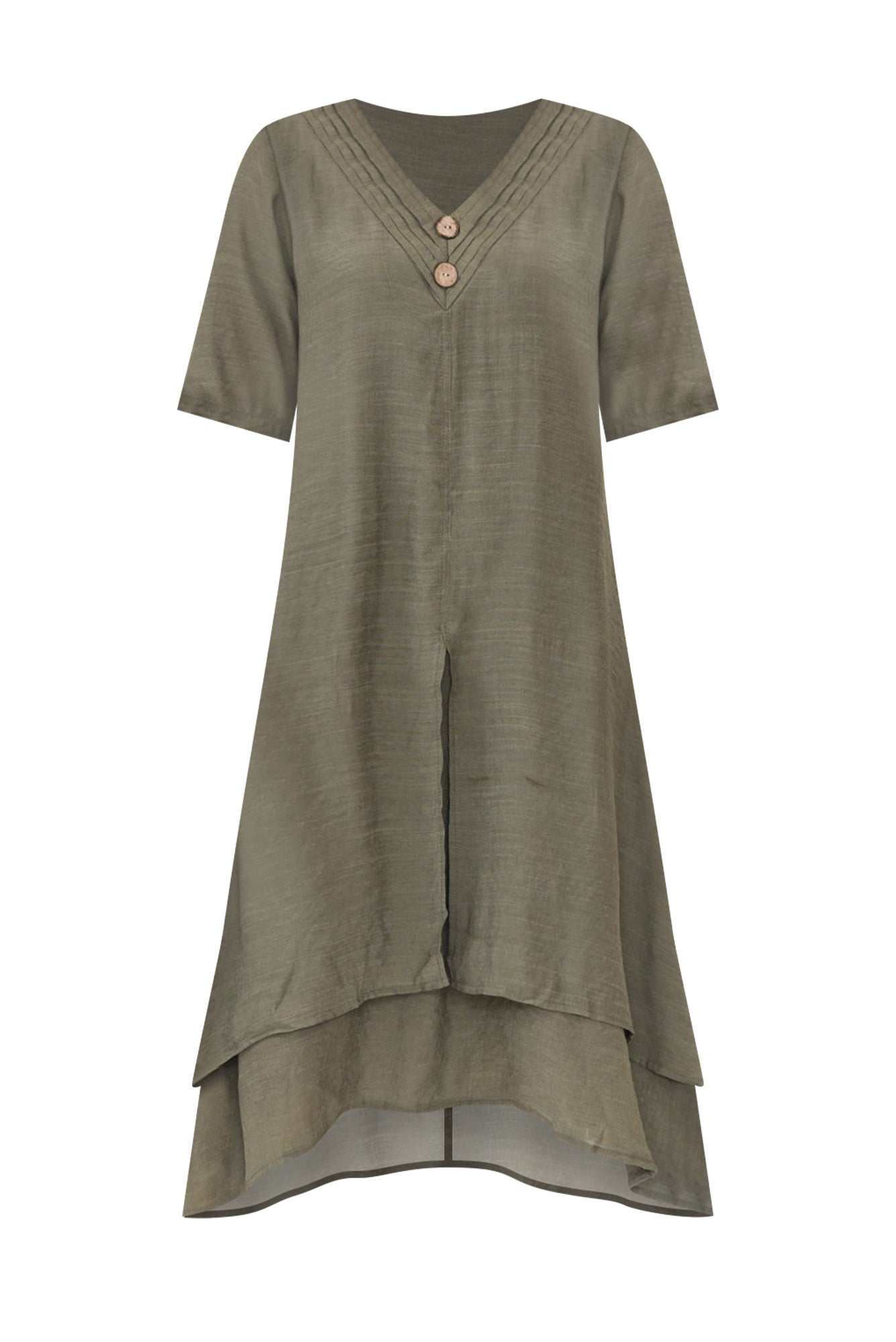 Nala Khaki Layers Dress Back View 2