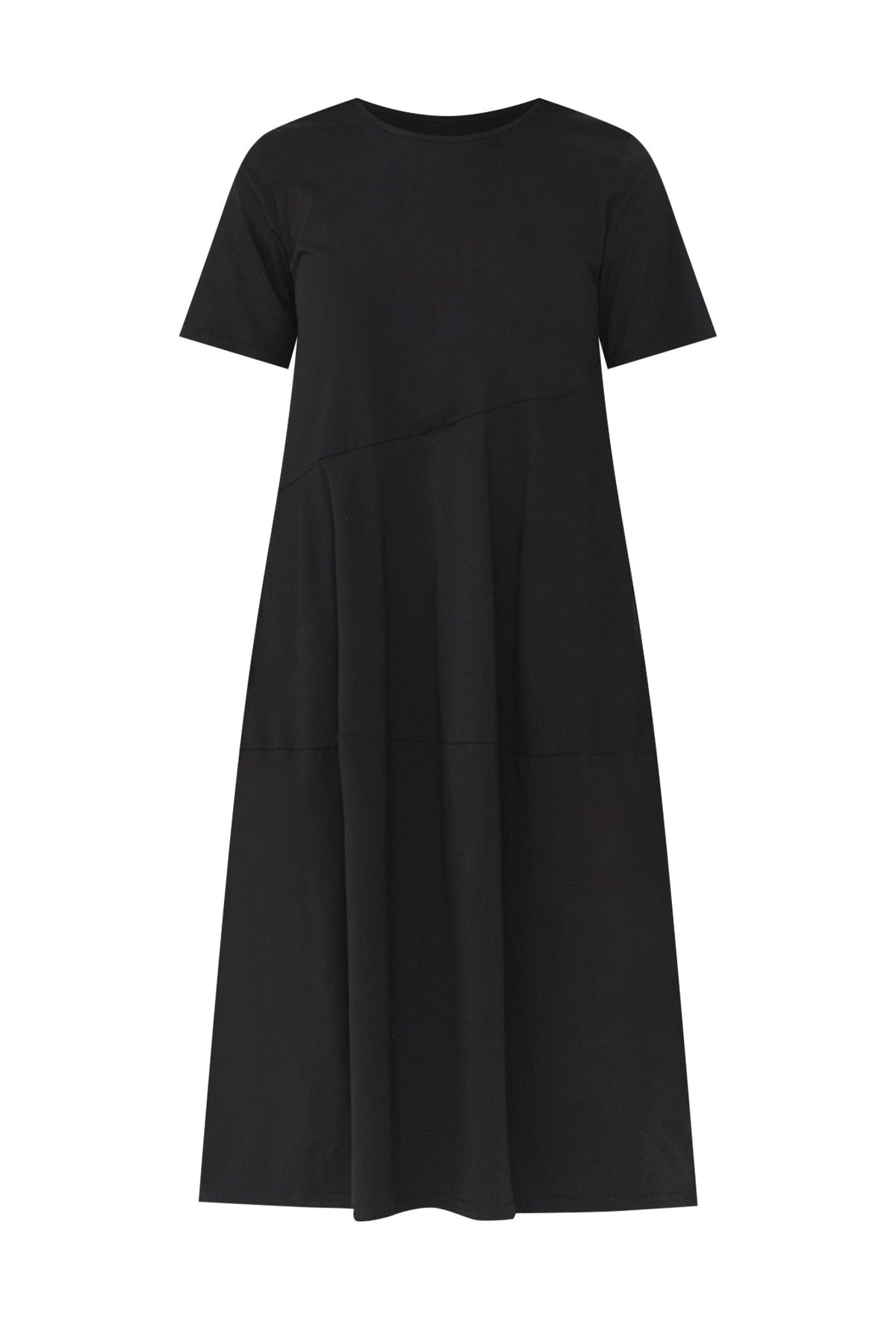 Morgan Black Diagonal Seam Dress Back View 2