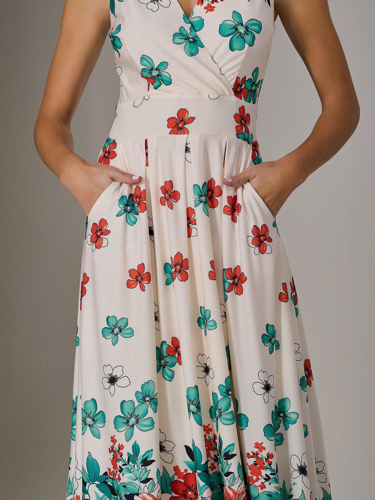 Jersey Sleeveless Midi Dress Side View