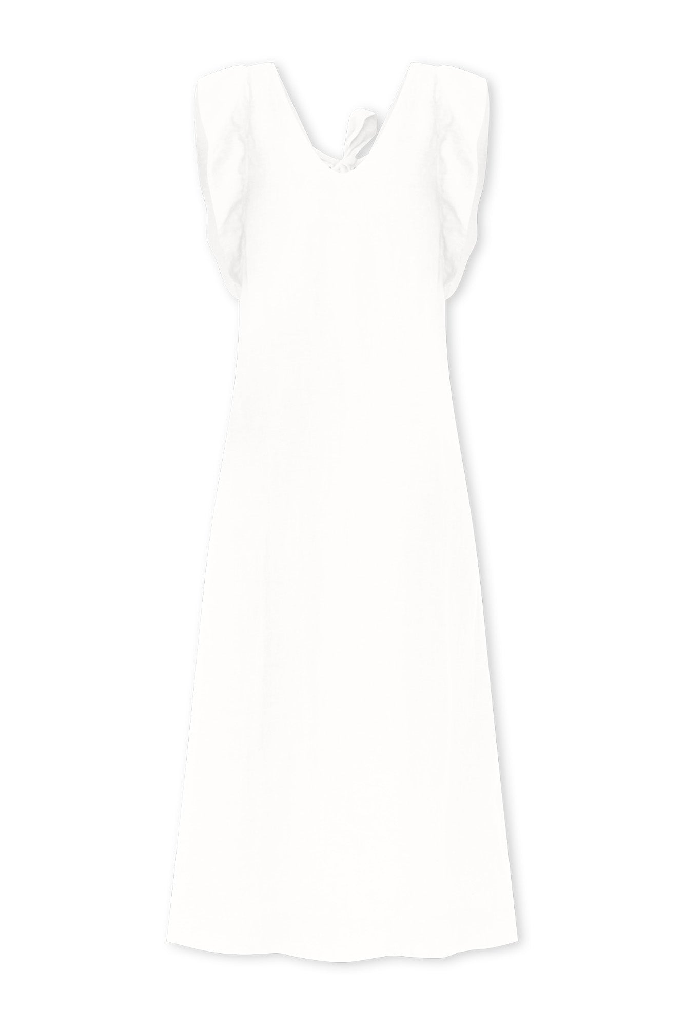 Matilda White Linen Dress Front View