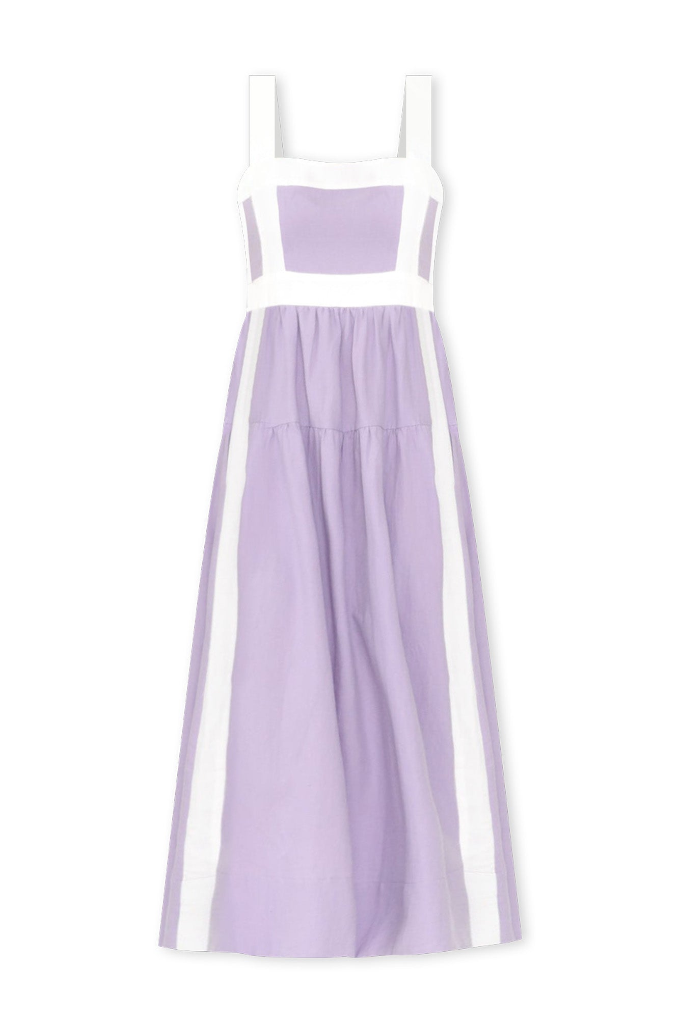 Jolie Purple Trim Cotton Blend Dress Front View