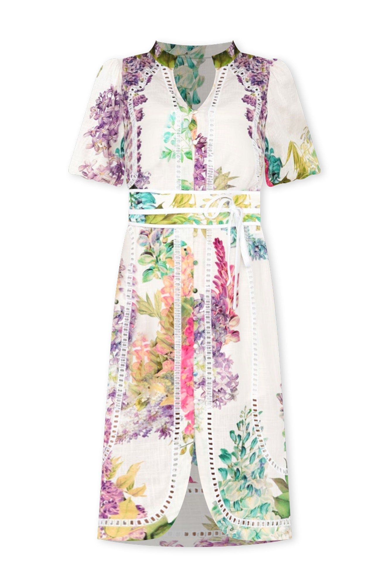 Carlyle Wisteria Alba Linen Blend Dress Front View