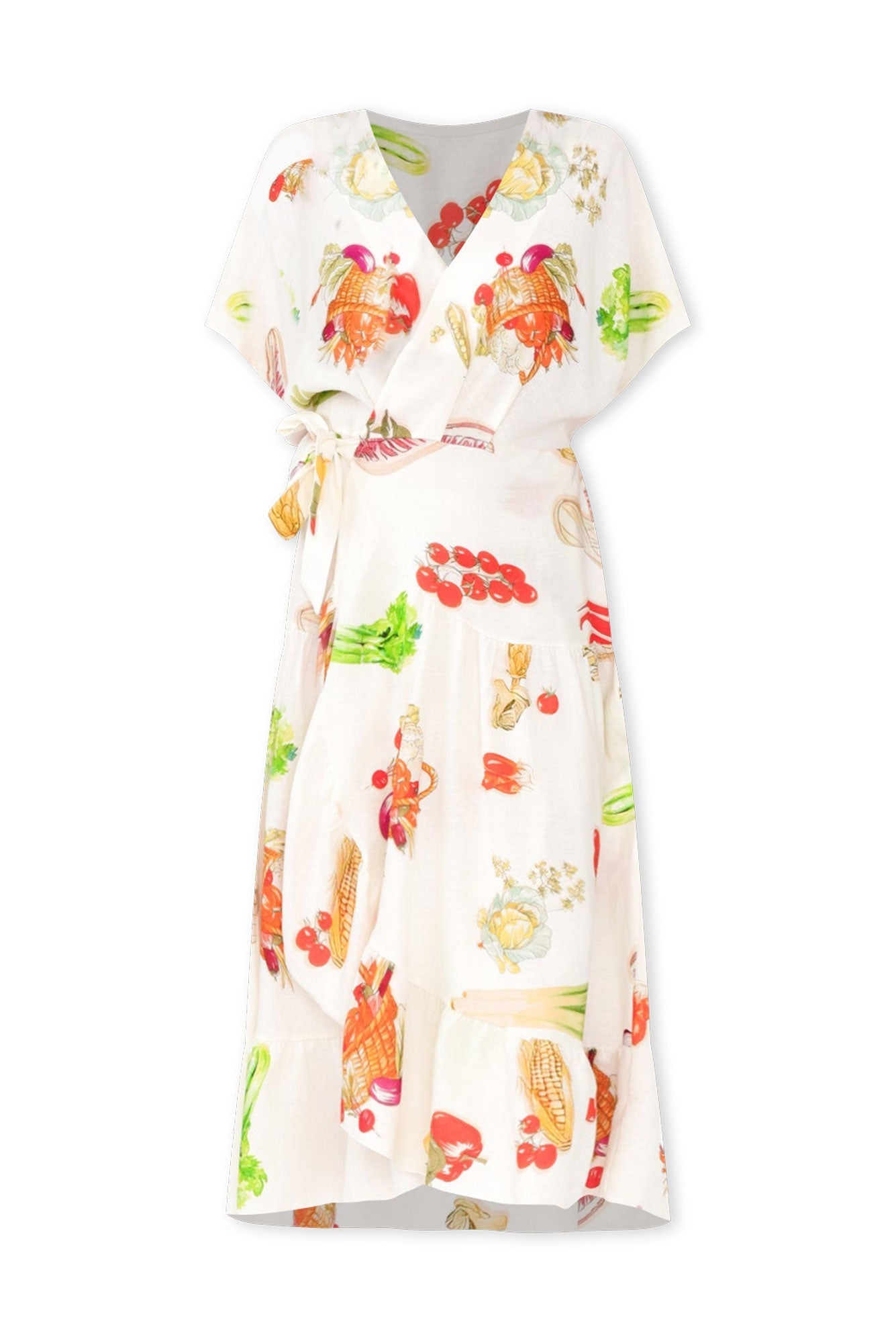 Luanne White Harvest Linen Blend Dress Front View
