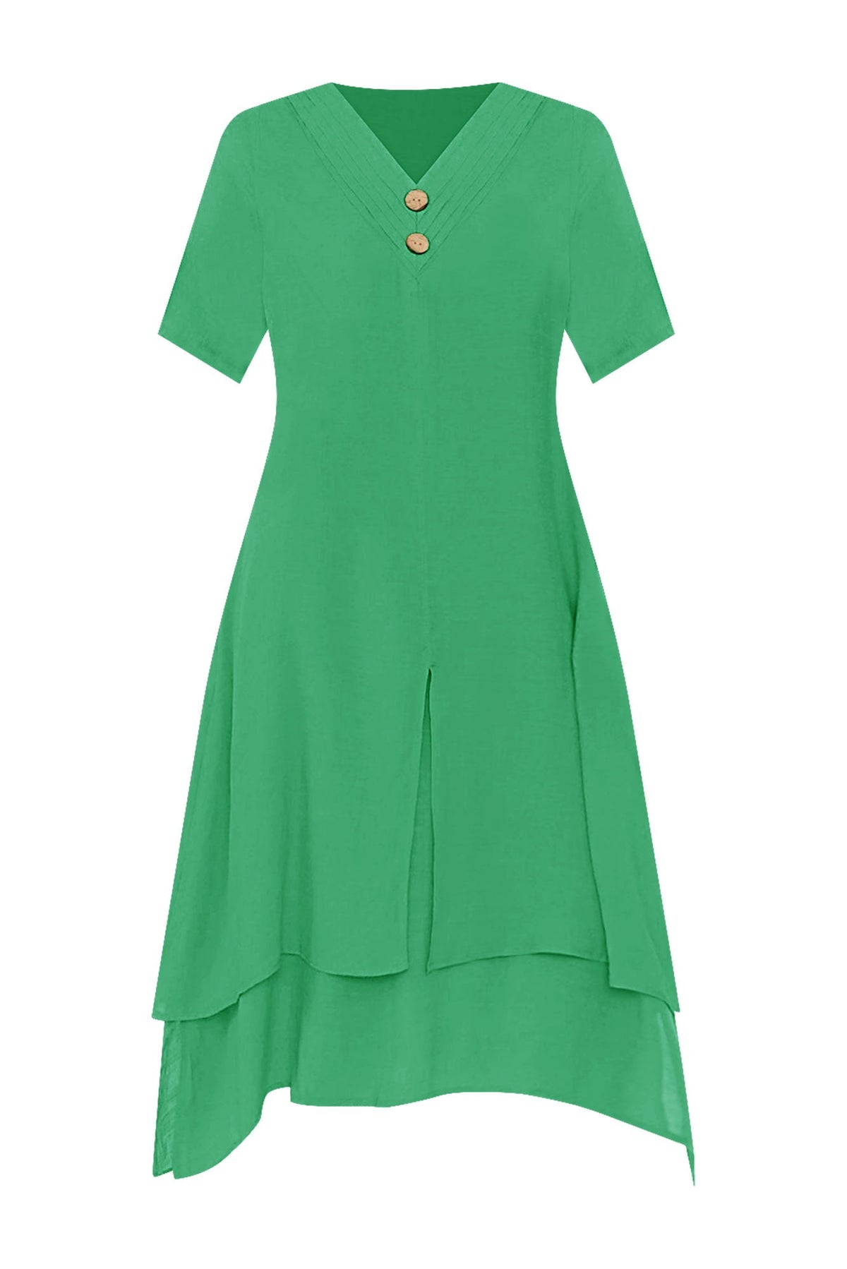 Nala Green Layers Dress Full Length View