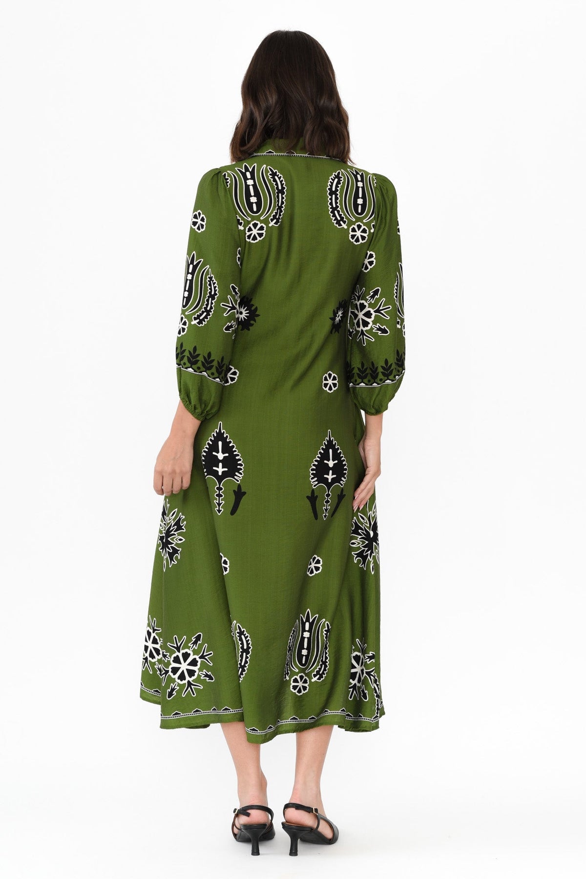 Blythe Green Abstract Shirt Dress Side View