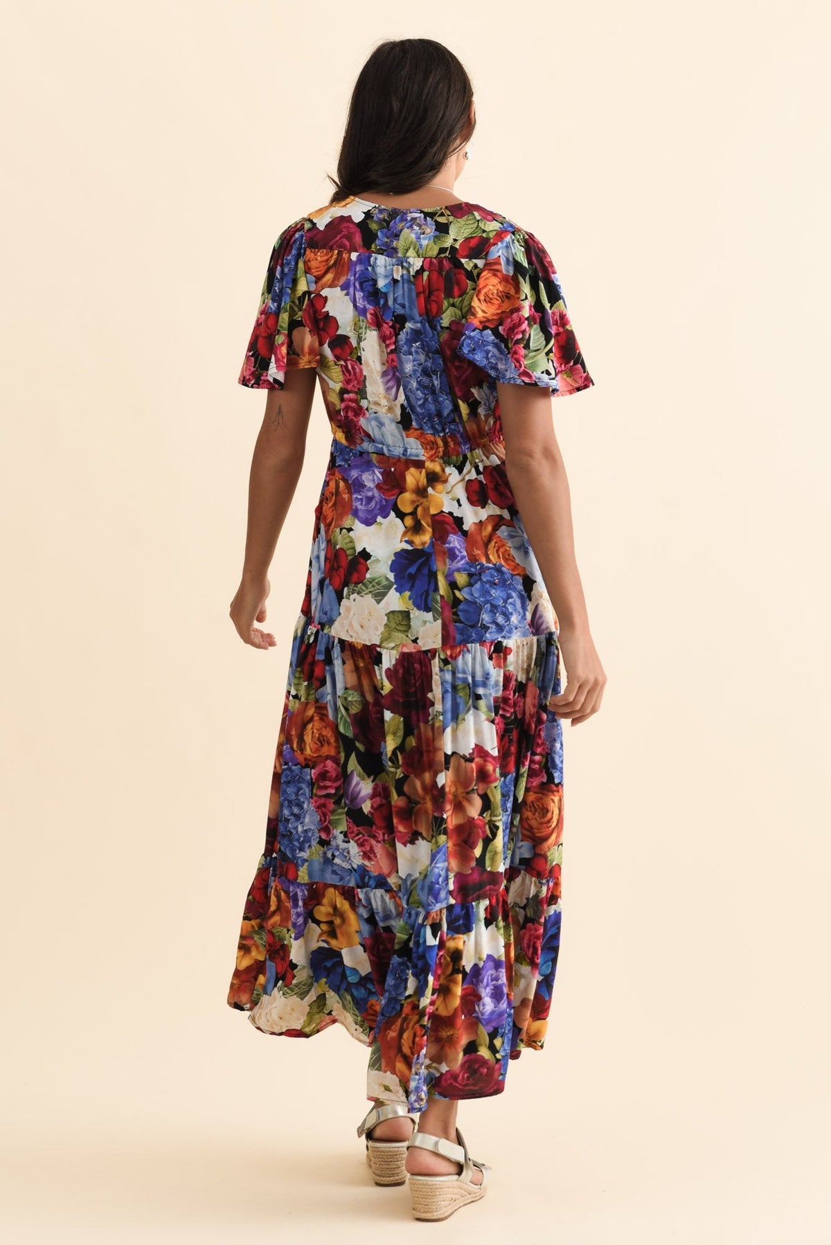 Butler Orange Garden Tie Maxi Dress Side View
