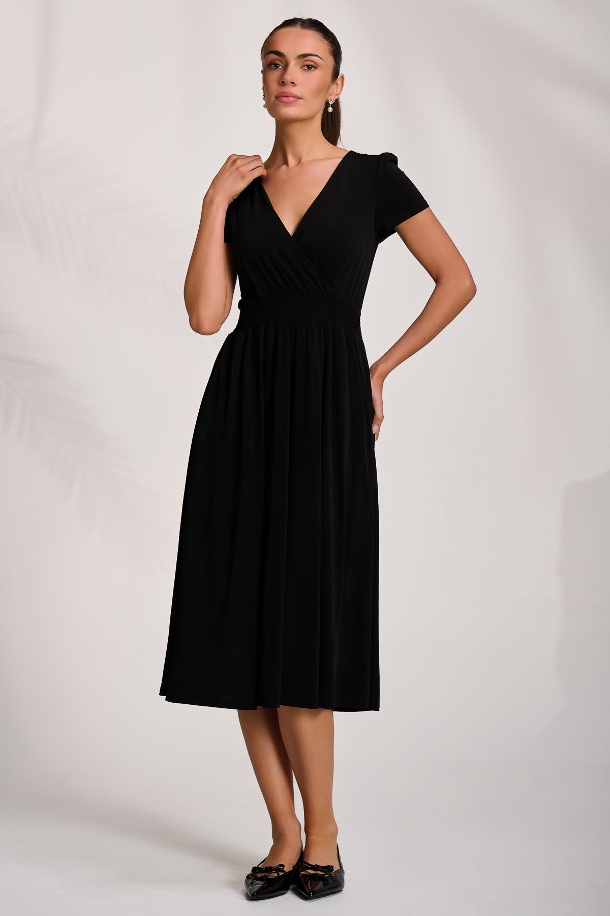 Cap Sleeve Jersey Midaxi Dress Front View