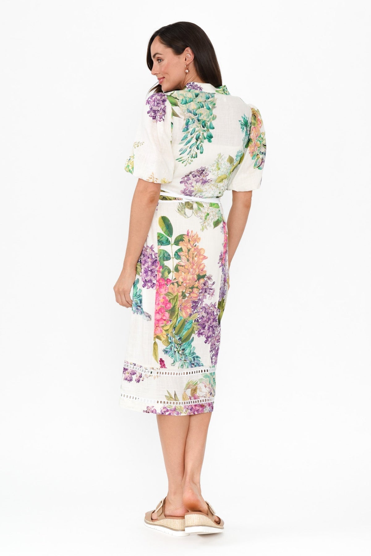 Carlyle Wisteria Alba Linen Blend Dress Detail View