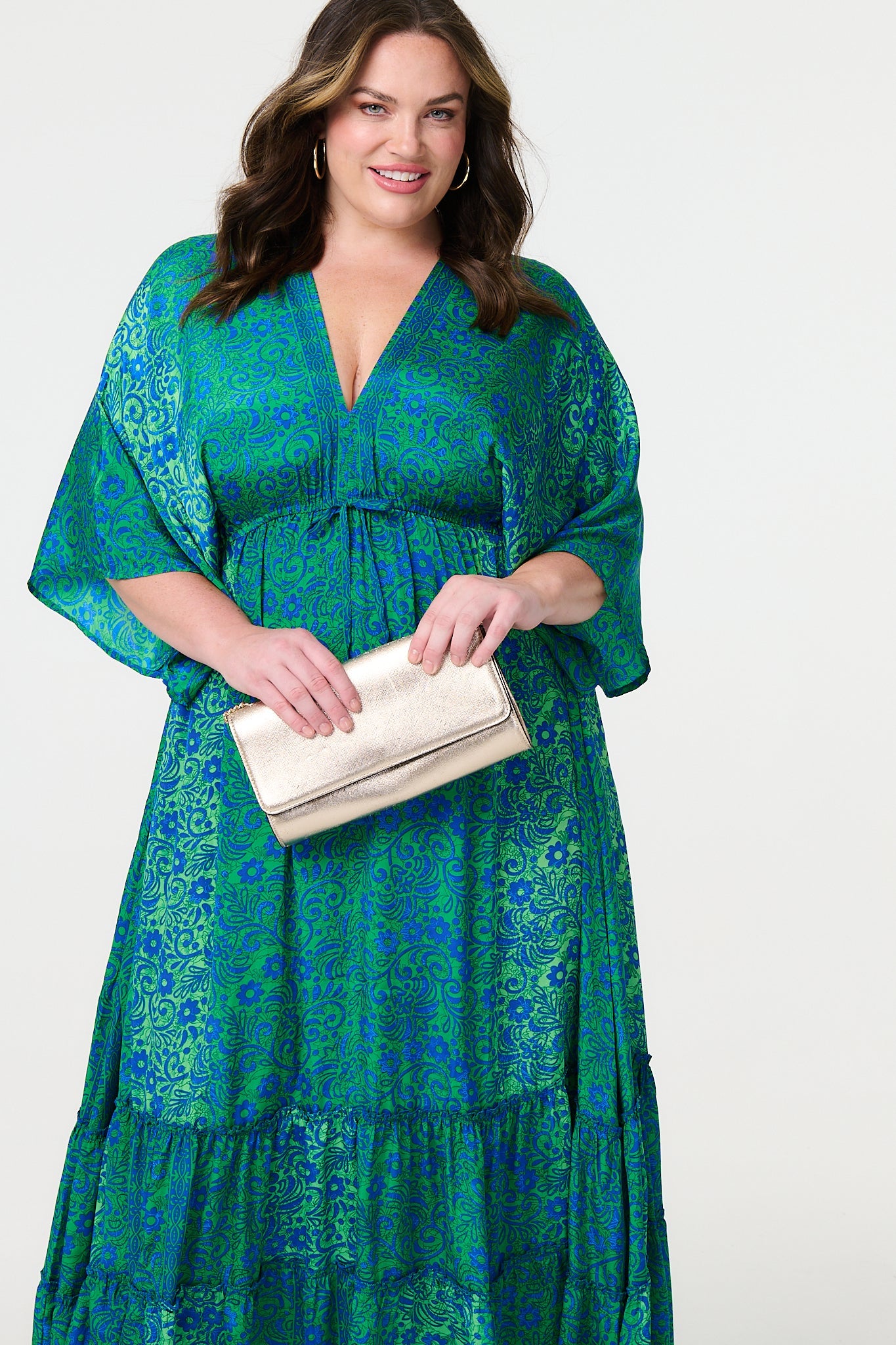 Floral Batwing Maxi Dress Back View 3