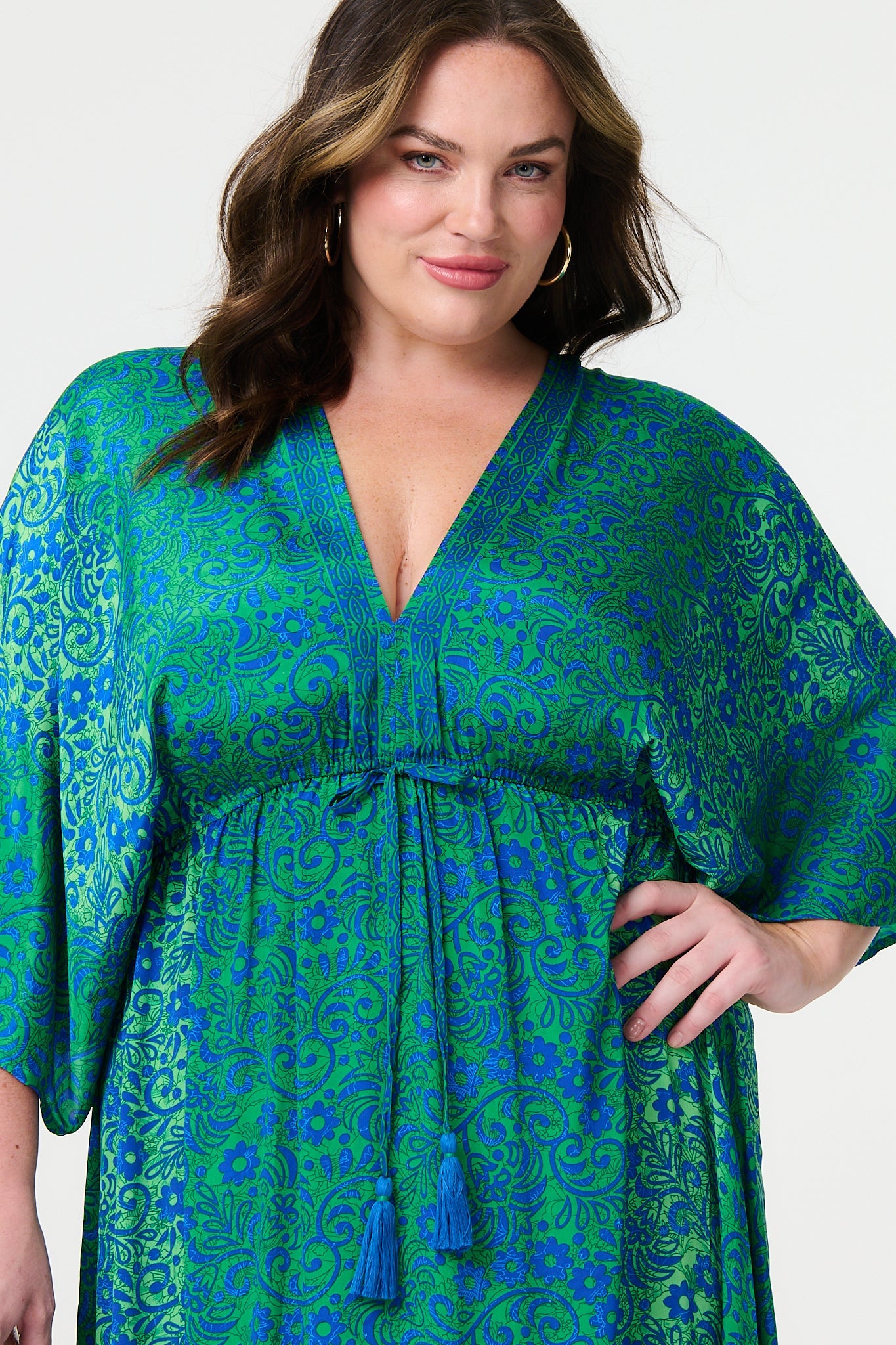Floral Batwing Maxi Dress Side View