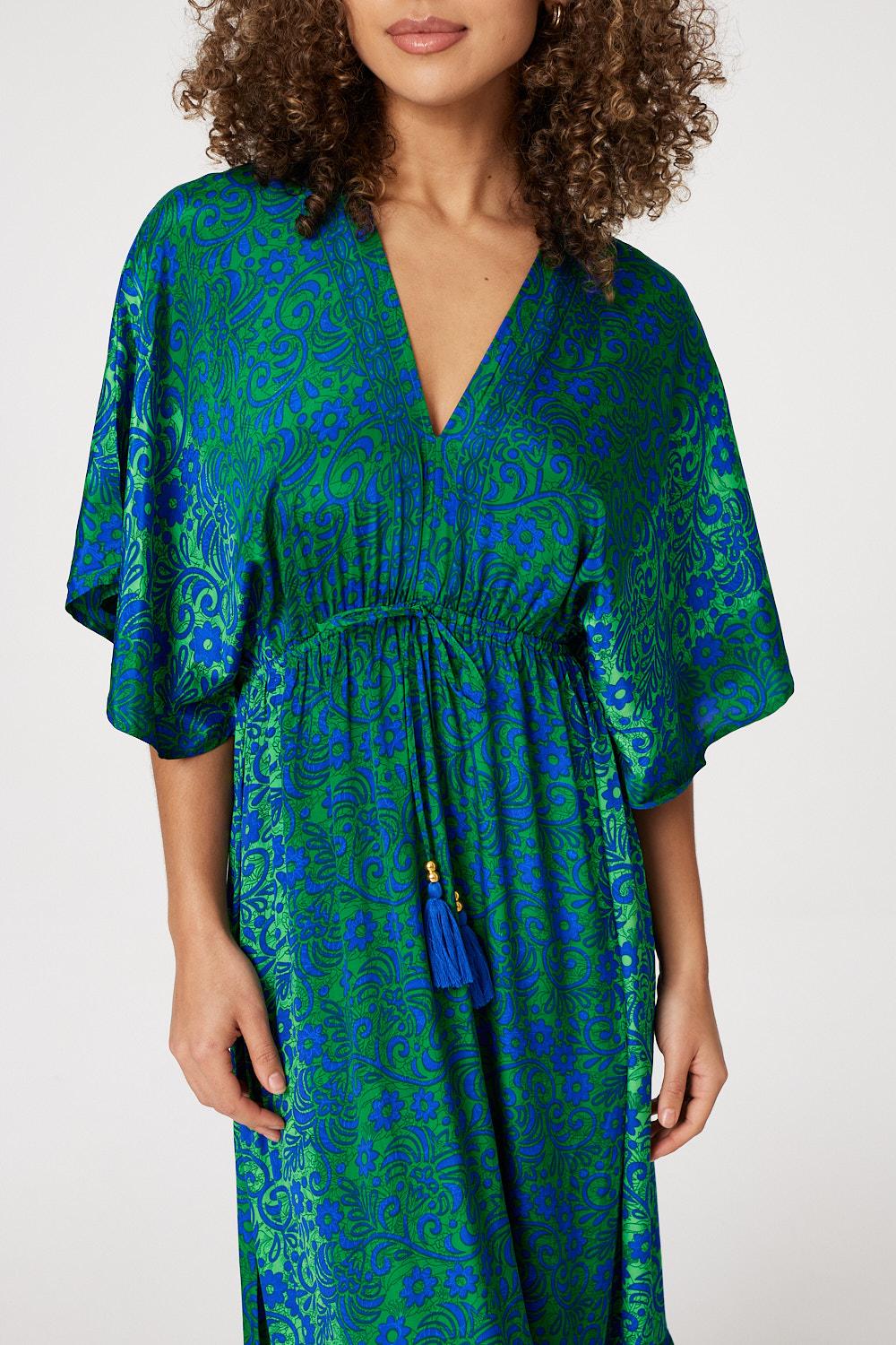Floral Batwing Maxi Dress Styled View