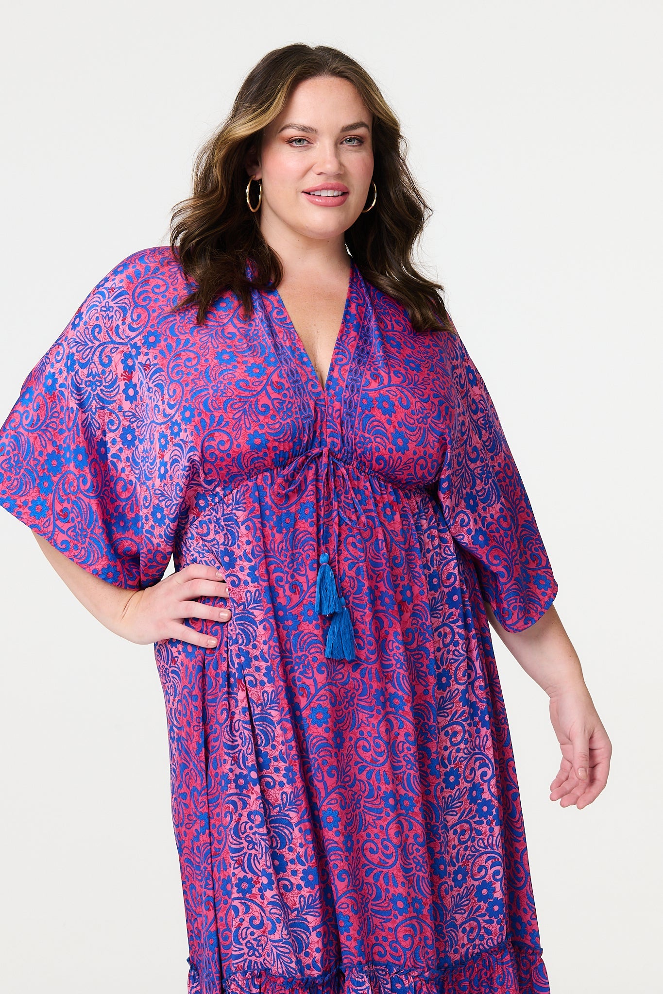 Floral Batwing Maxi Dress Back View 2