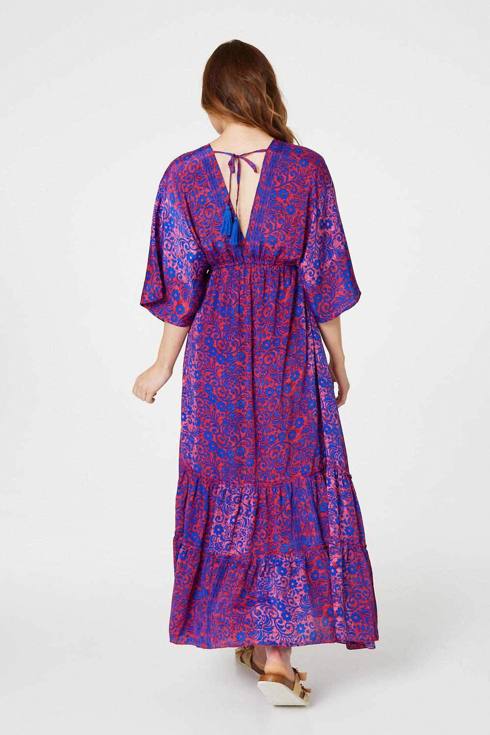 Floral Batwing Maxi Dress Detail View 2