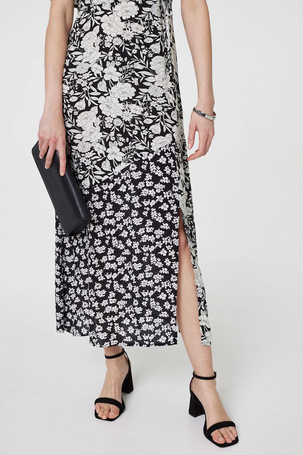 Floral 1/2 Sleeve Midi Wrap Dress Styled View