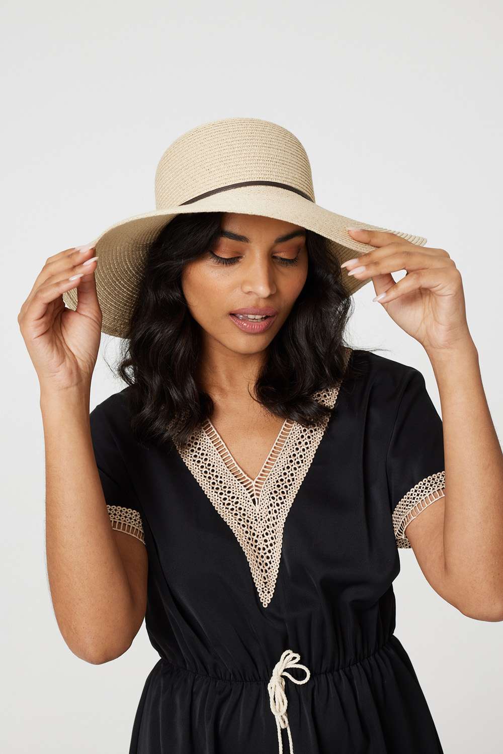 Lace Tassel Waist Tie Short Dress Styled View