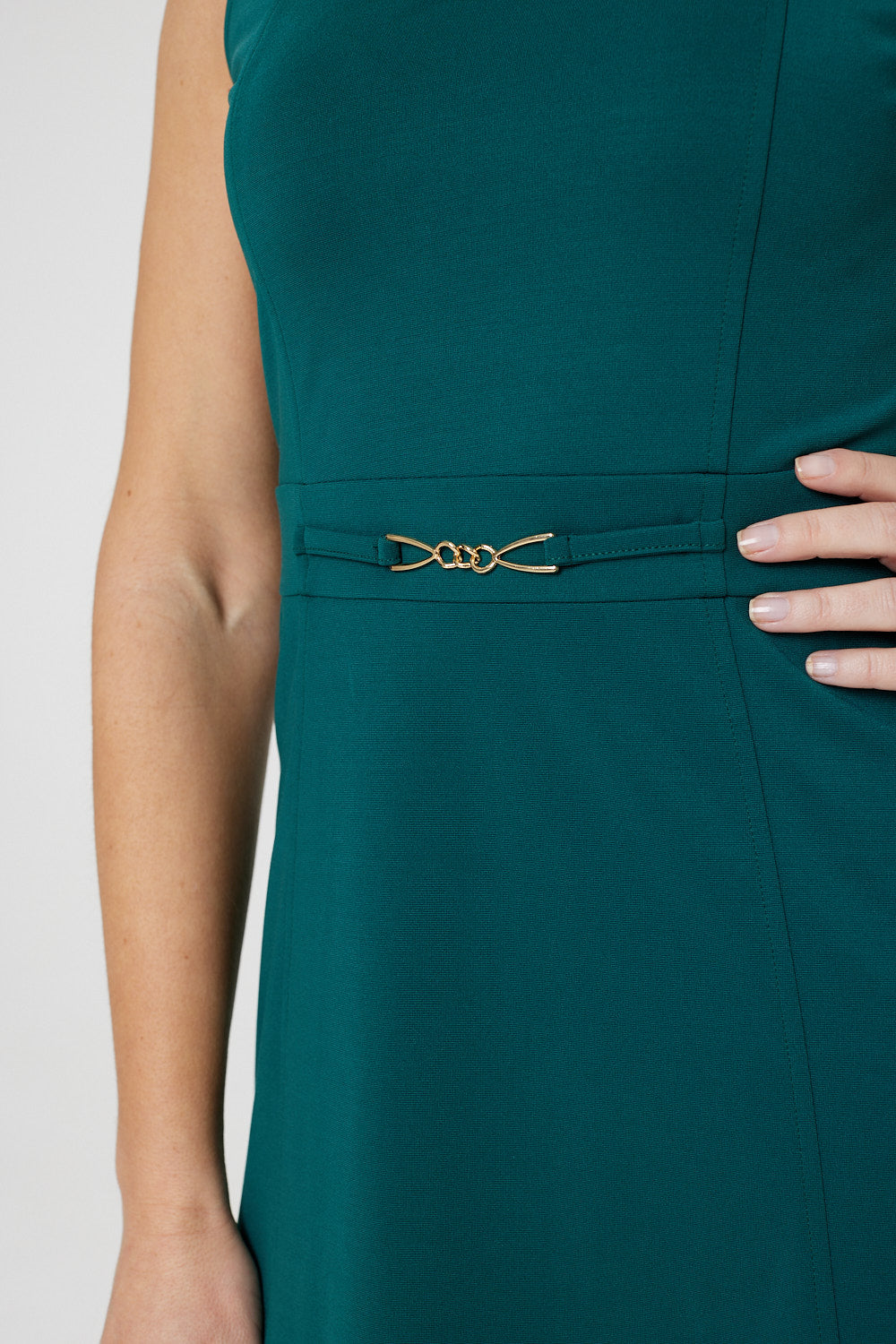 Belt Detail Sleeveless Short Skater Dress Detail View