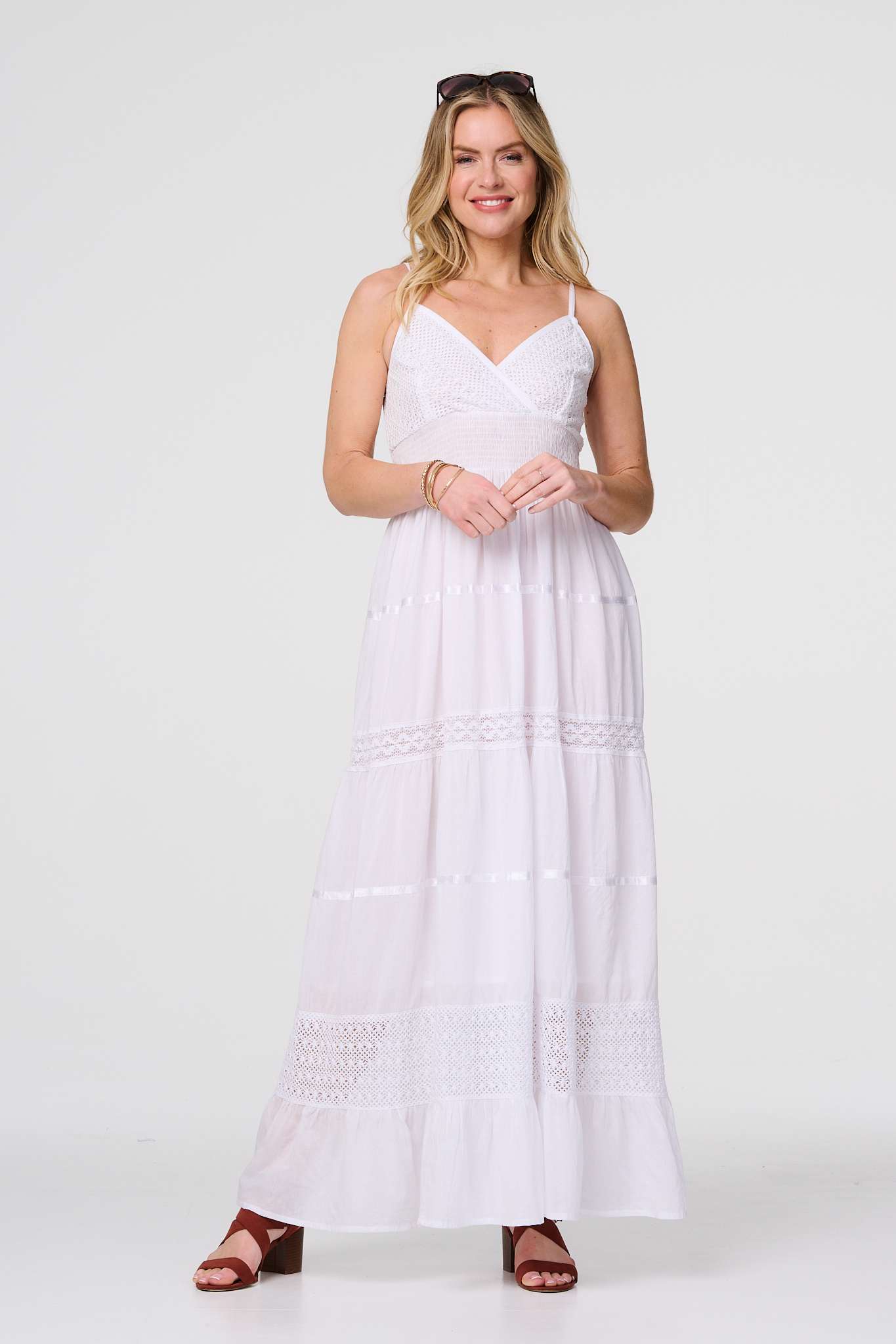 Broderie Anglaise Cami Maxi Dress Back View