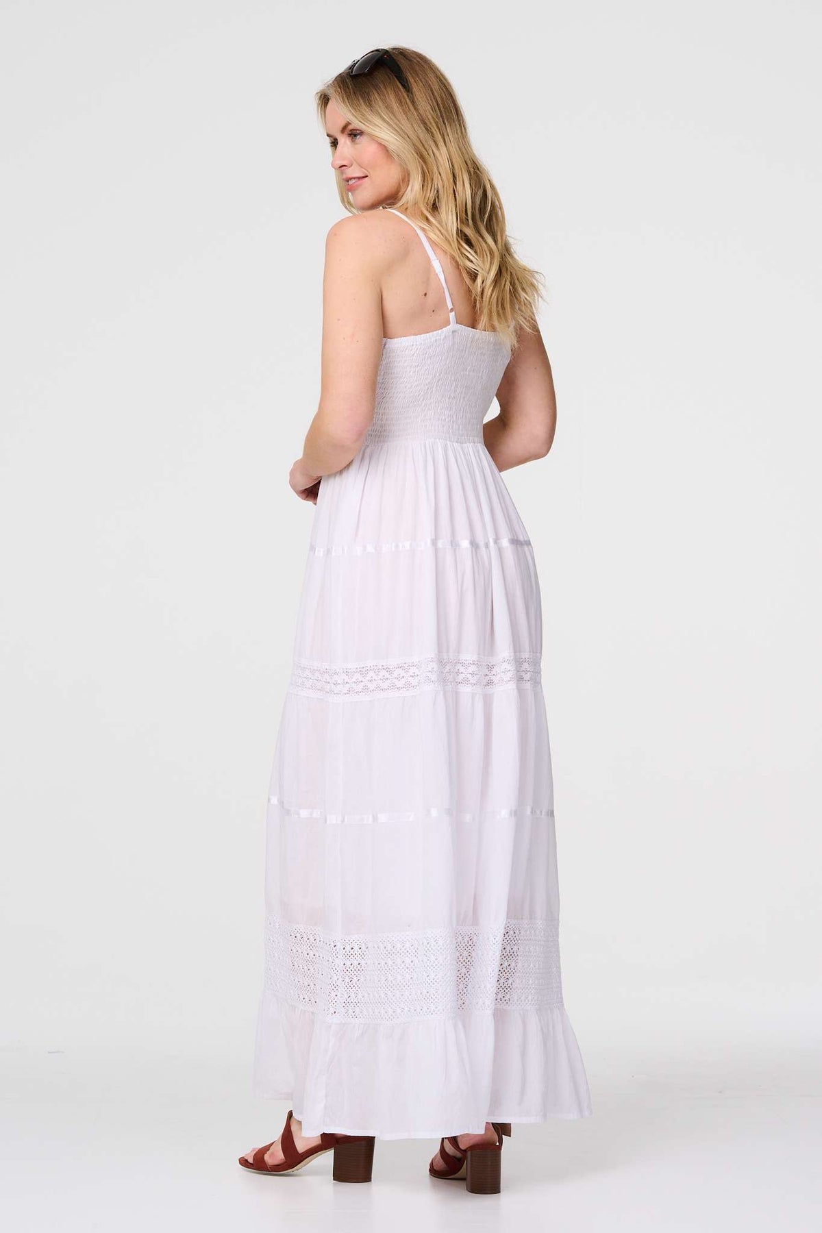 Broderie Anglaise Cami Maxi Dress Styled View