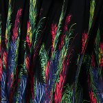 Feather Print Faux Wrap Front Midi Dress Styled View 2