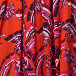 Tropical Print Faux Wrap Midi Dress Full Length View