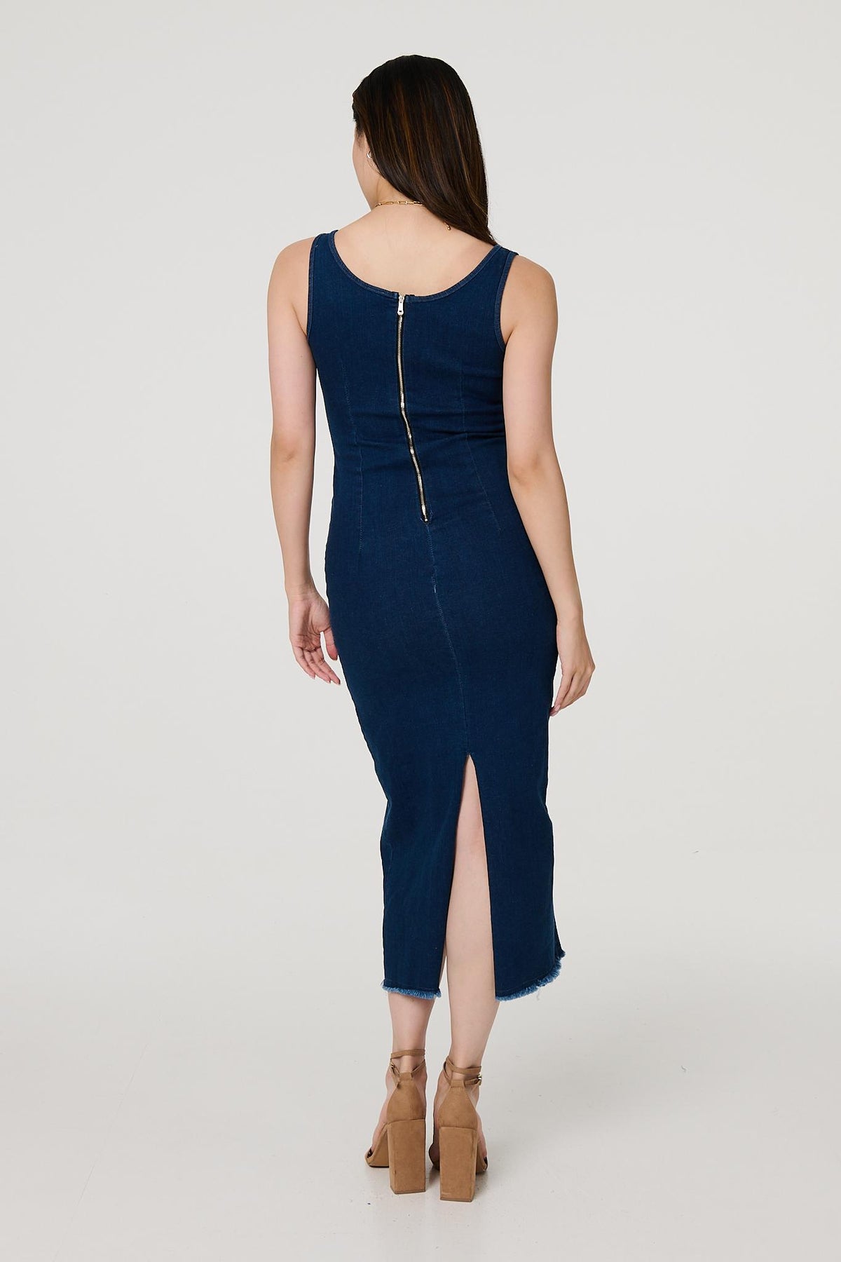 Denim Bodycon Midi Dress Styled View