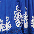 Ikat Print Cap Sleeve Lace Midi Dress Front View 2