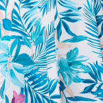 Tropical Print Sleeveless Knee Length Dress Back View 2