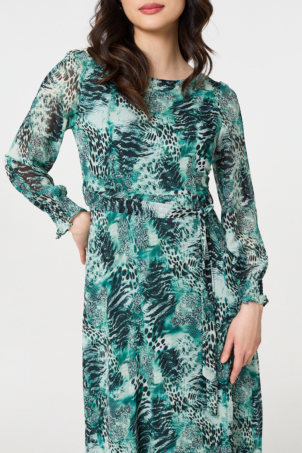 Animal Print Semi Sheer Maxi Dress Styled View