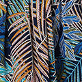 Leaf Print Wrap Front Pleat Midi Dress Front View 2