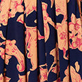 Floral 1/2 Sleeve Faux Wrap Midi Dress Front View 2