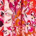 Printed Short Sleeve Wrap Midi Dress Back View 2