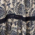 Printed Shirred Lace Midi Dress Front View 2