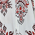 Border Print Short Sleeve Midi Dress Full Length View