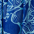 Leaf Print Mesh Layer Midi Wrap Dress Full Length View