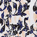 Floral Border Puff Sleeve Midi Dress Front View 2