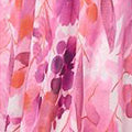 Printed Mesh Layer Pleat Wrap Midi Dress Full Length View