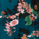 Curve Floral Long Sleeve Midi Dress Back View 2