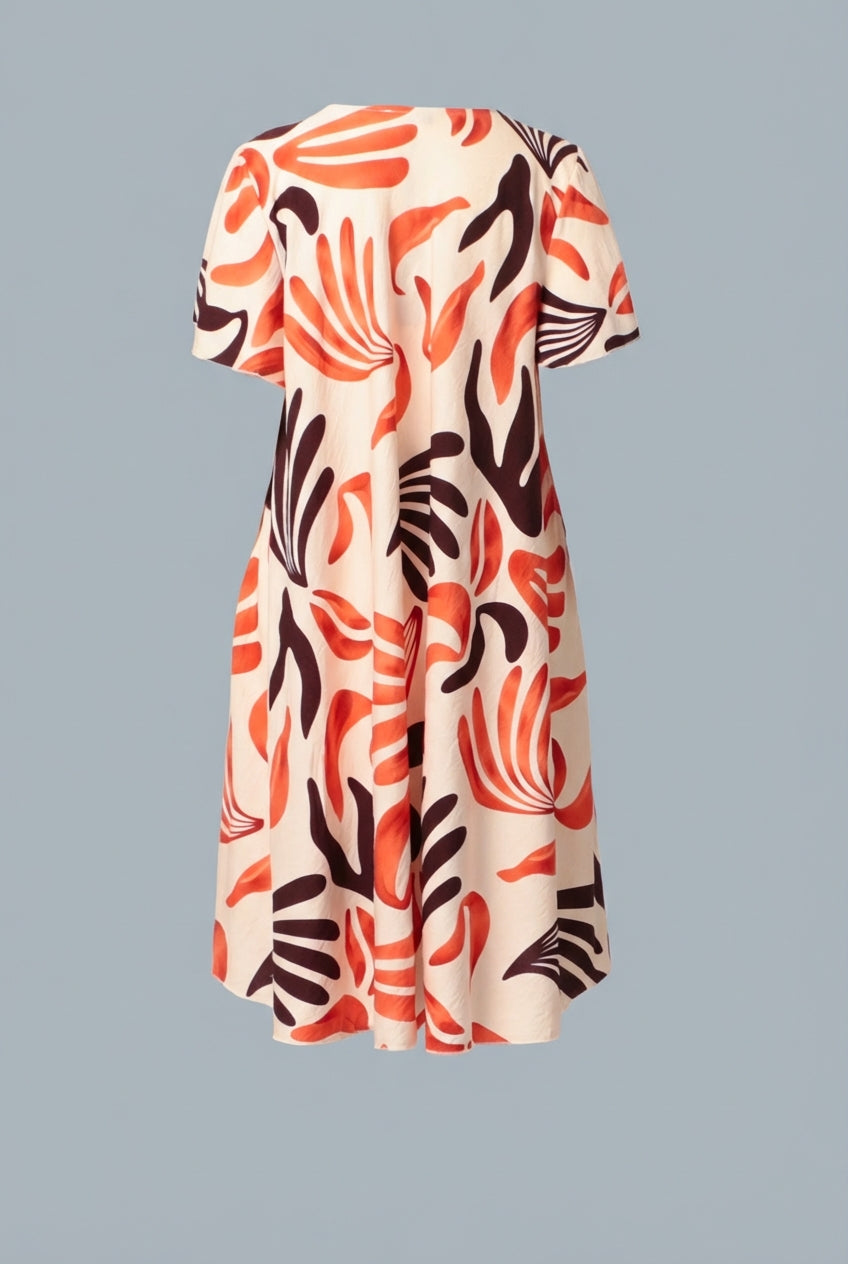 Curve Angel Sleeve Relaxed Midi Dress Detail View 3