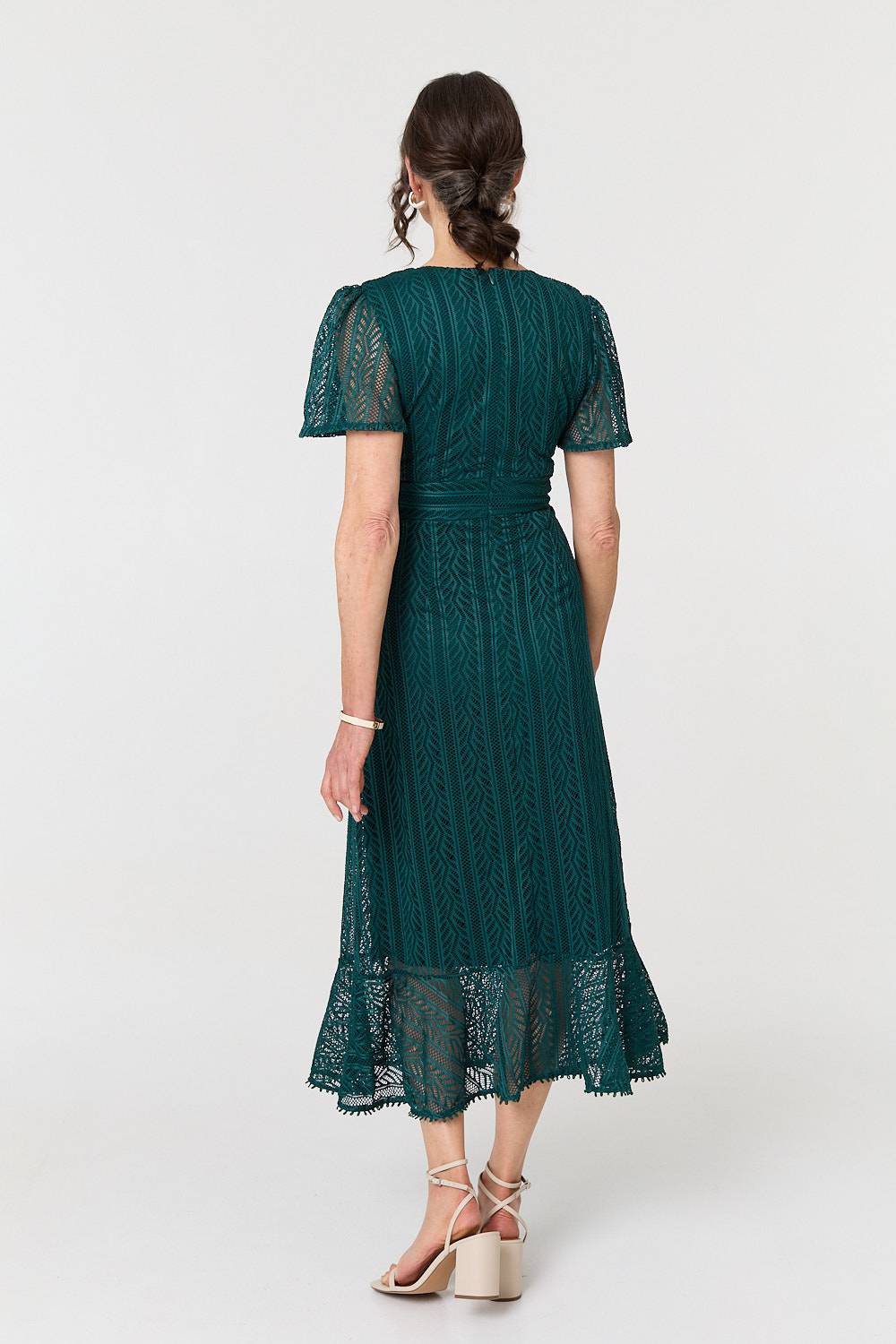 Lace Layered Short Sleeve Midi Dress Styled View 2