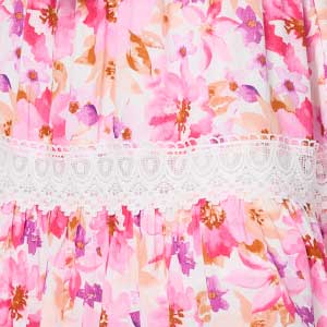 Floral Lace 1/2 Sleeve Short Dress Back View 2