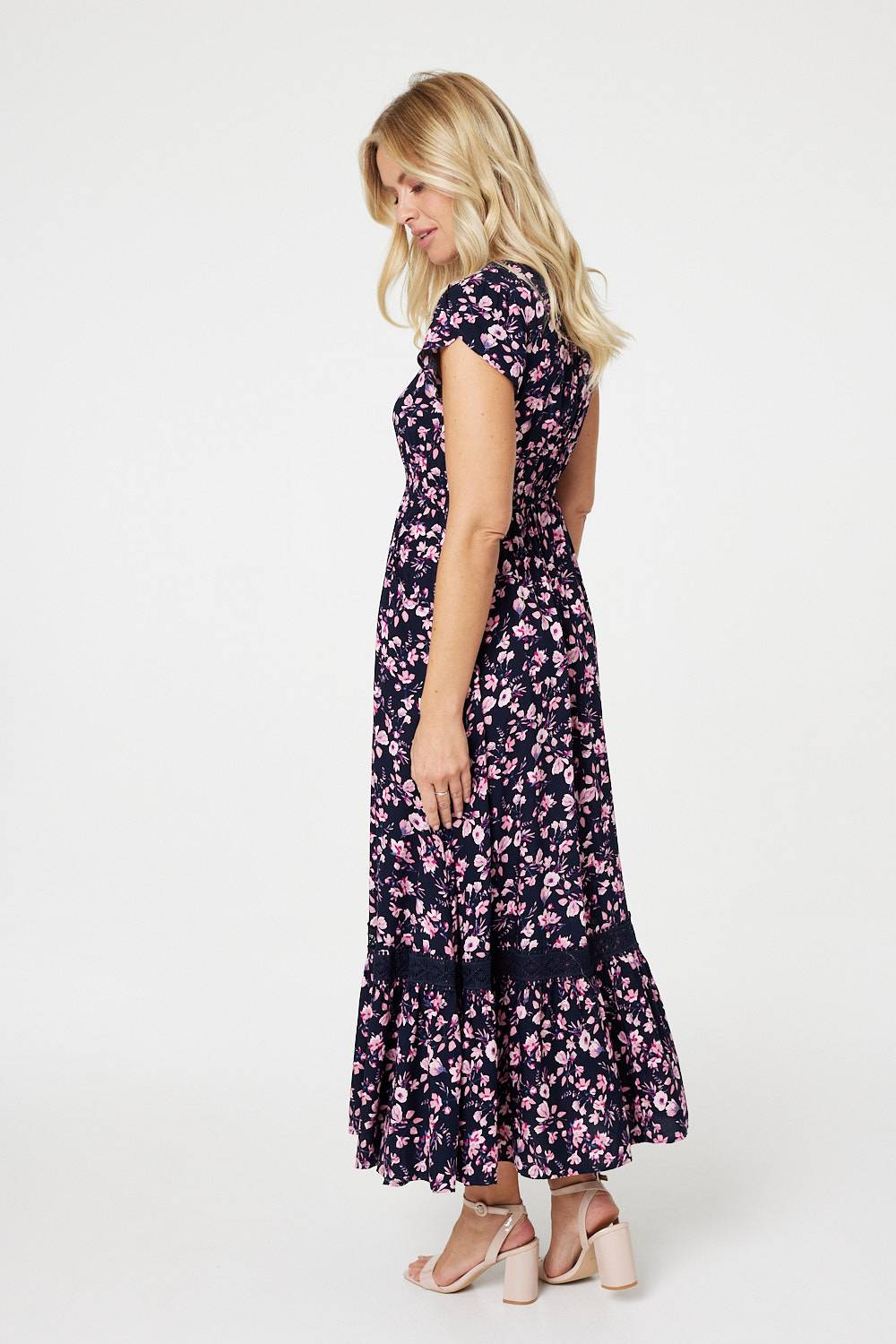 Floral Pocket Detail Maxi Dress Side View