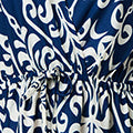 Mosaic Print Ruffle Batwing Sleeve Maxi Dress Back View 2