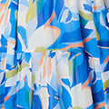 Abstract 3/4 Puff Sleeve Tiered Maxi Dress Full Length View