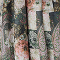 Patchwork Print Tie Waist Midi Dress Full Length View