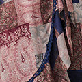 Patchwork Sleeveless Midi Wrap Dress Front View 2